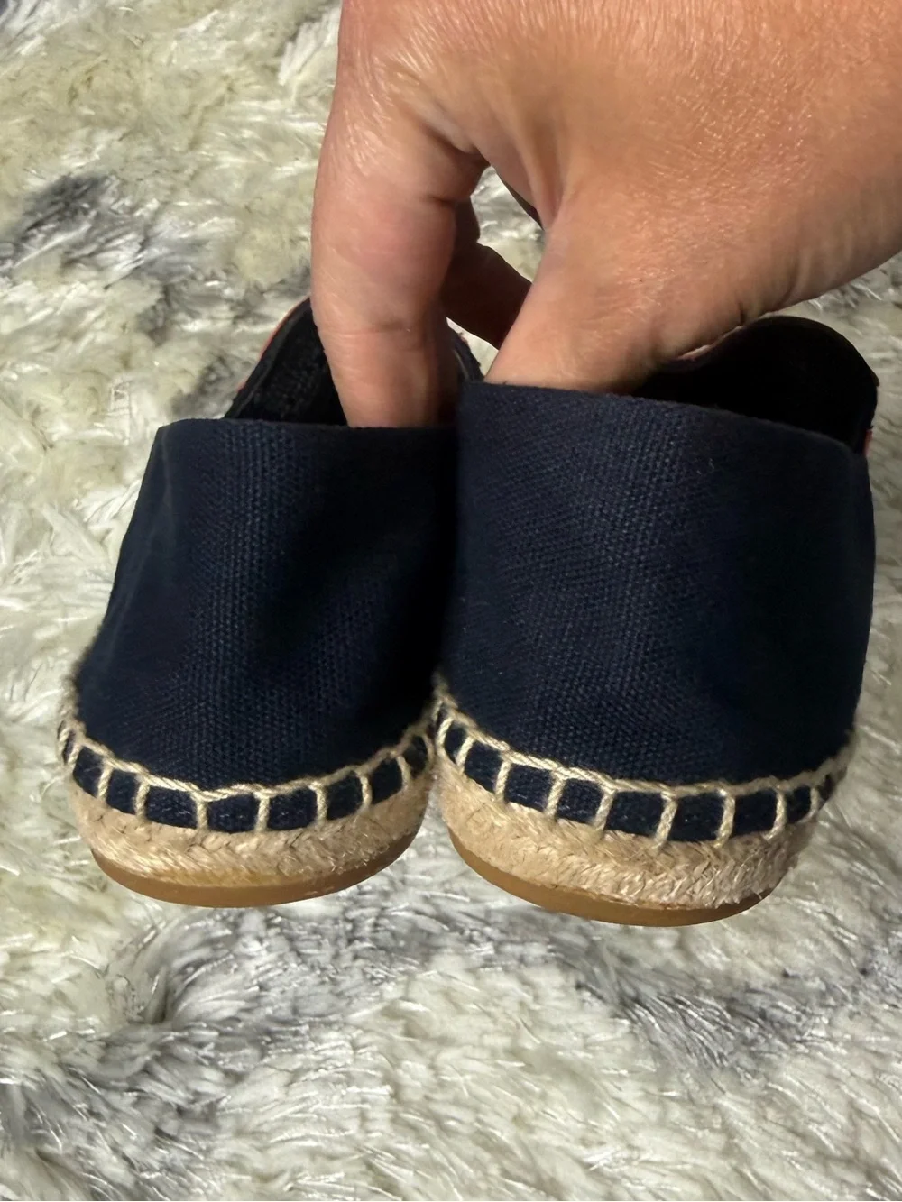 Tory Burch Black Canvas Espadrilles with Red, Pink & Yellow Leather Accents